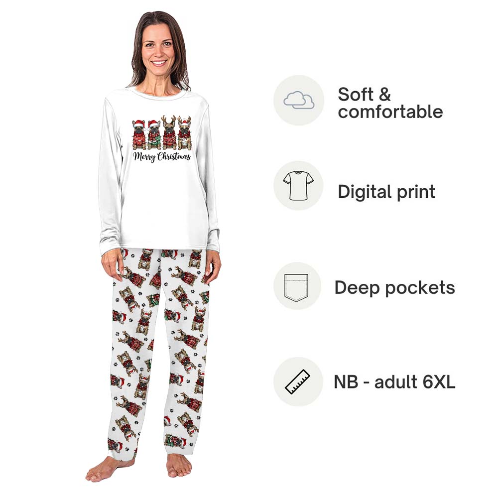 Cute French Bulldogs Jammies With Plus Sizes And Pockets