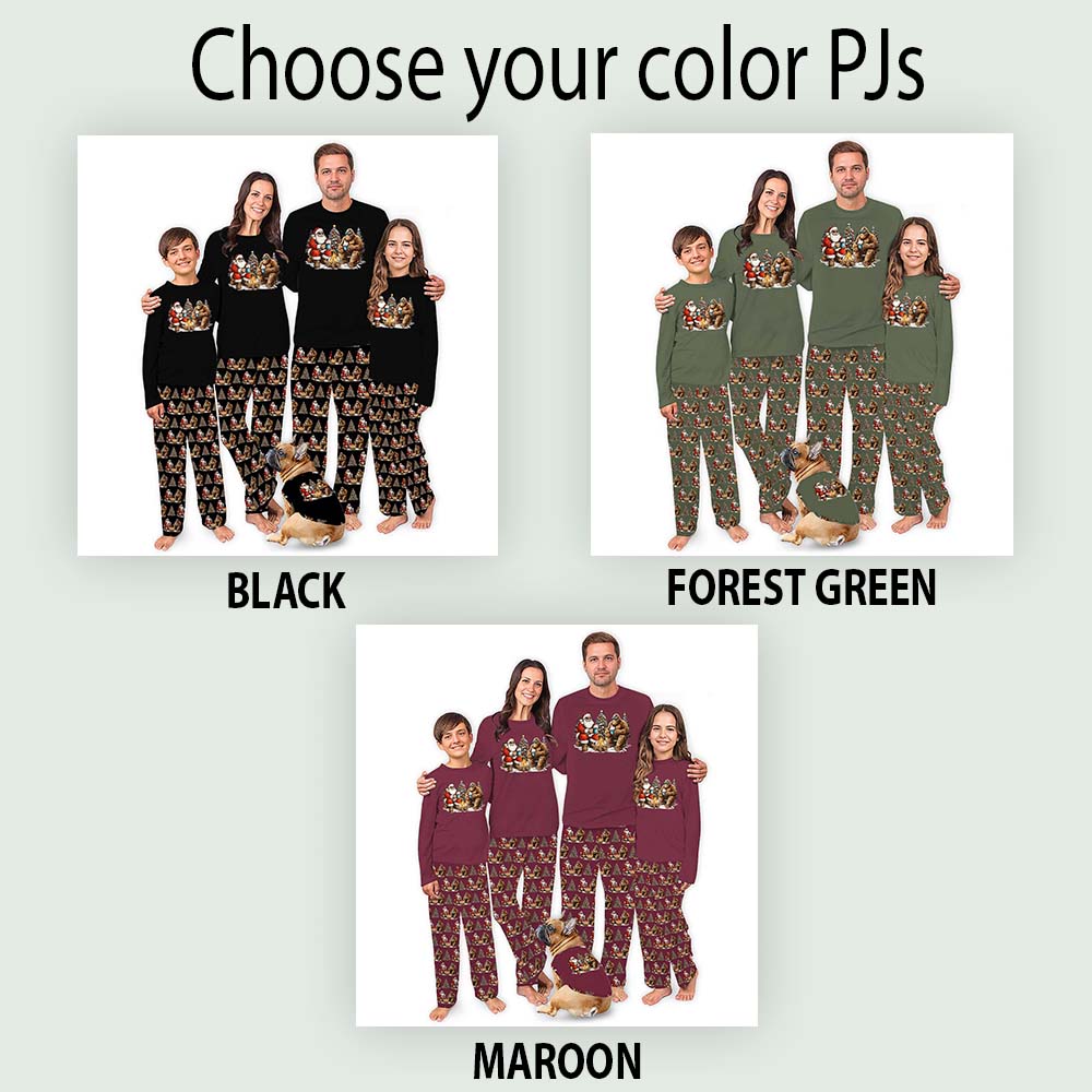 Plus Size Camping Christmas Pajamas With Santa And Sasquatching Plus Size Camping Christmas Pajamas With Santa And Sasquatching