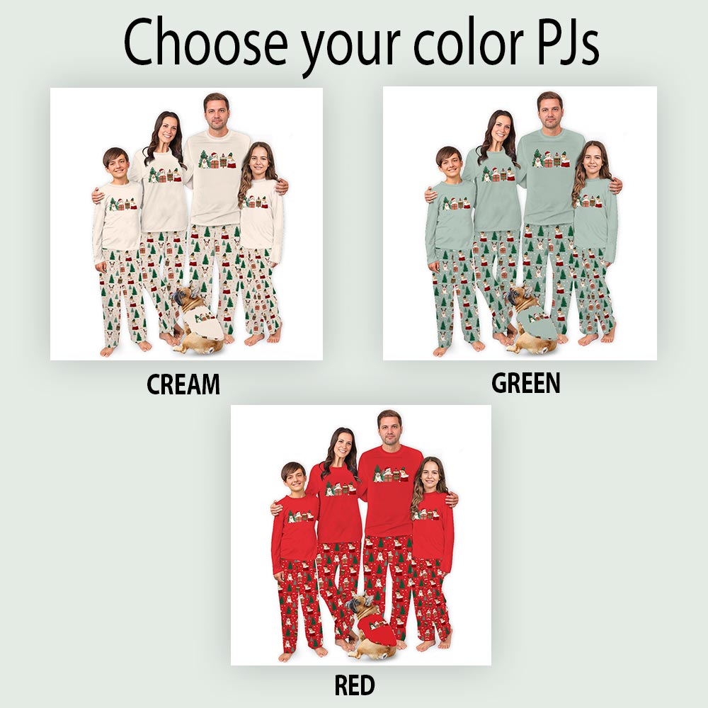 Festive English Bulldog and Owner Matching Christmas Pajamas