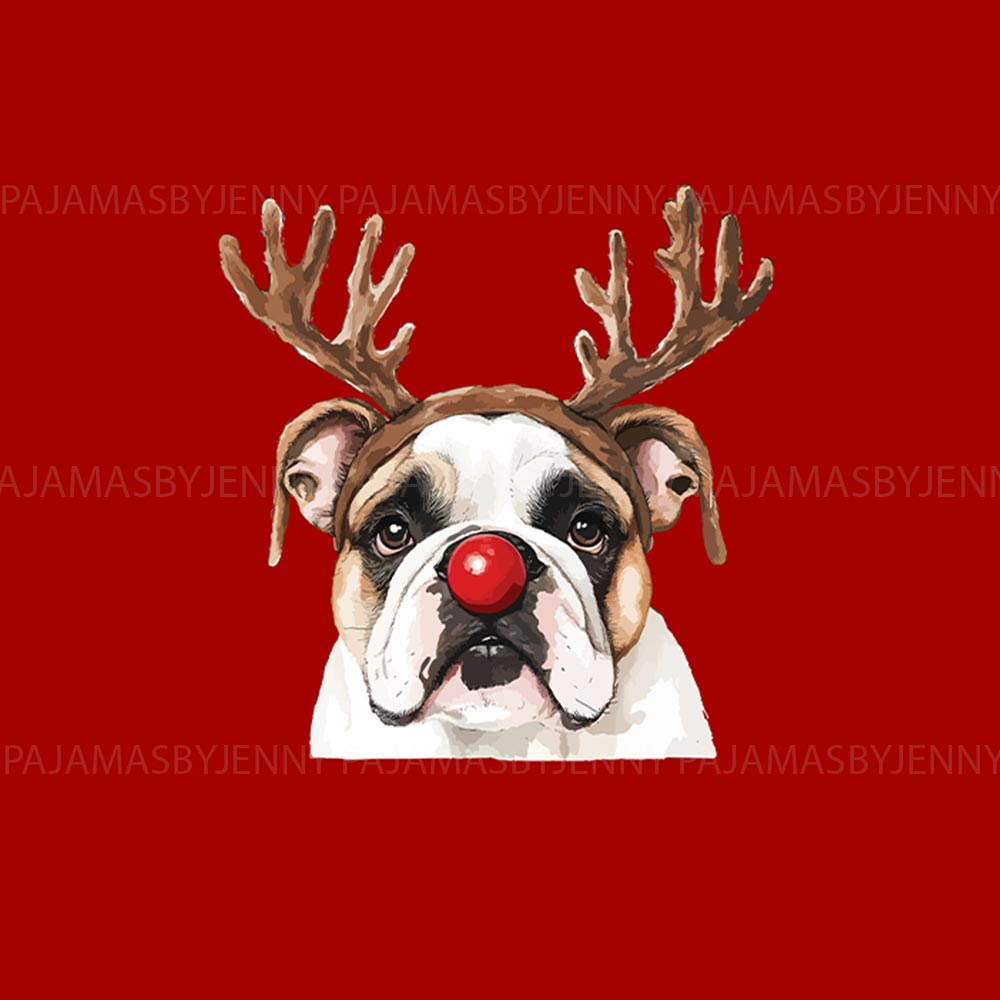 Cute Reindeer English Bulldog Christmas Pajamas Family And Dog Cute Reindeer English Bulldog Christmas Pajamas Family And Dog