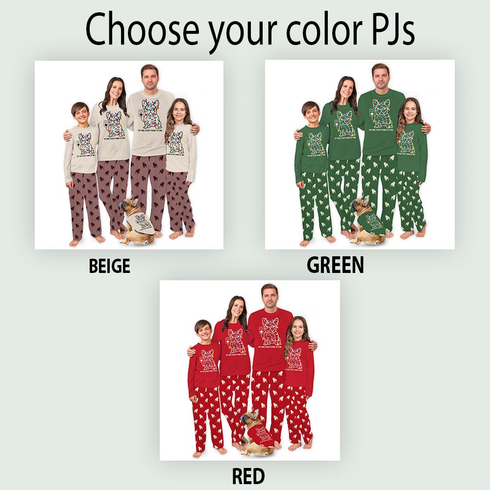 Funny French Bulldog Matching Family Xmas Pajamas