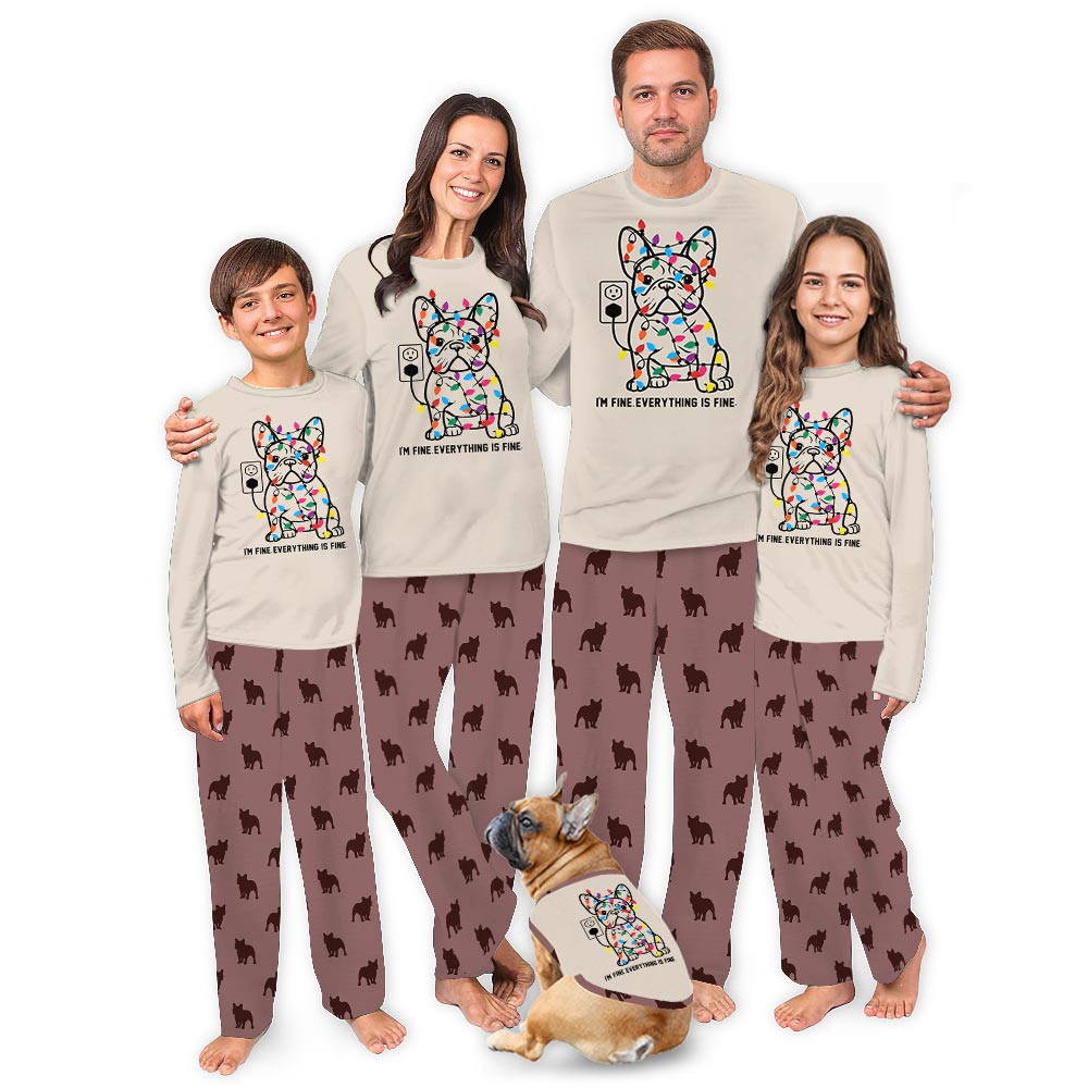 Funny French Bulldog Matching Family Xmas Pajamas