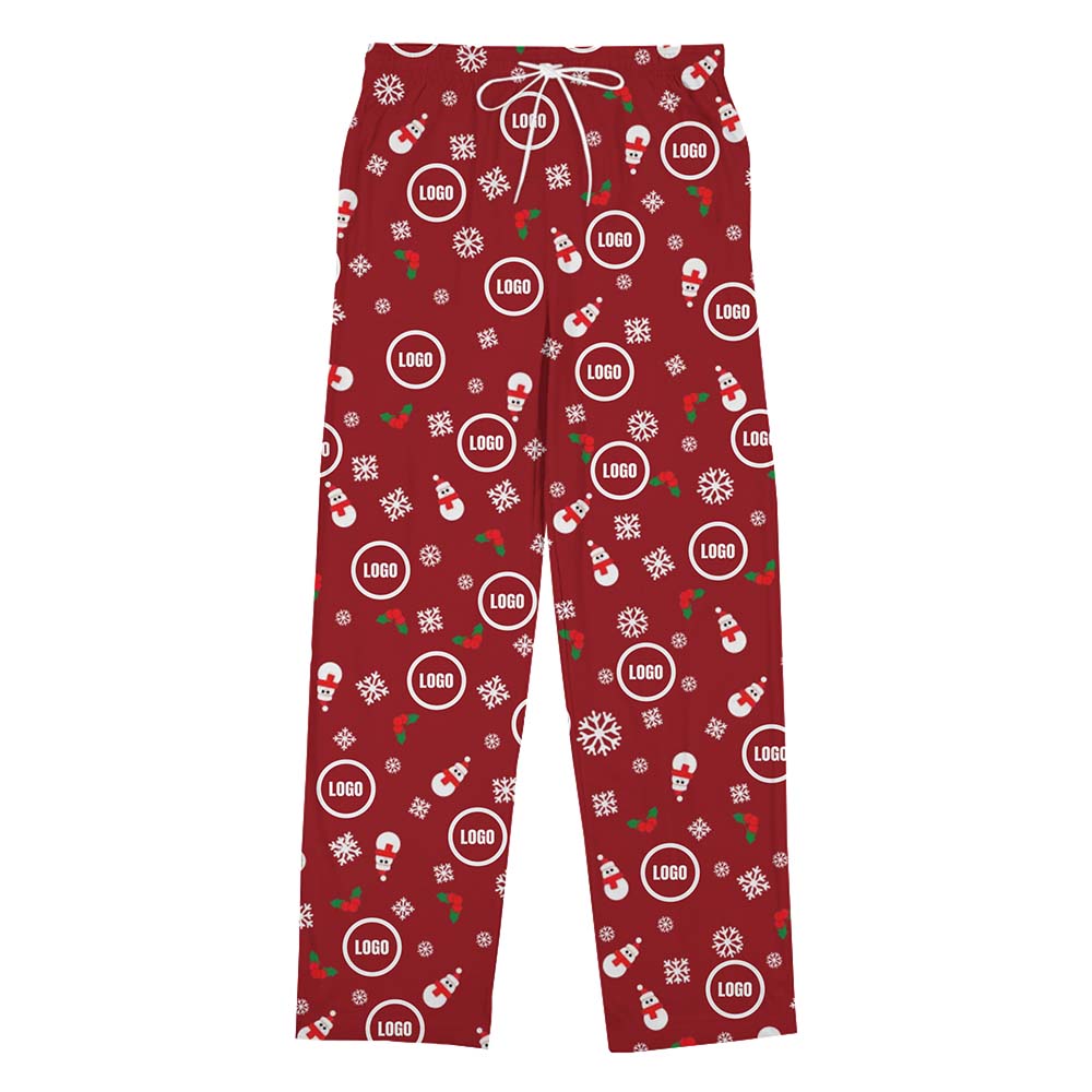 Customizable Logo Snowflake Christmas Pants With Instant Preview Customizable Logo Snowflake Christmas Pants With Instant Preview