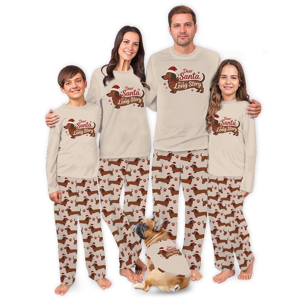 Dear Santa It A Long Story Dachshund Christmas Pajamas