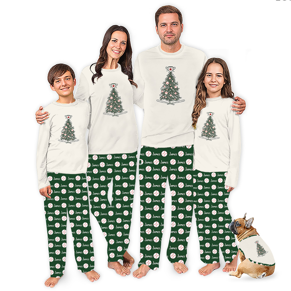 Customize Your Name With Baseball Christmas Pajamas Live Preview Customize Your Name With Baseball Christmas Pajamas Live Preview