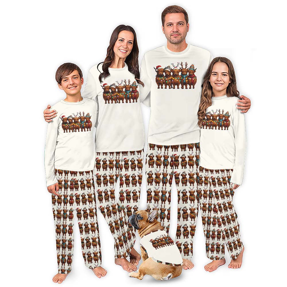 Highland Cow Pyjamas Adults With Plus Size And Pockets Highland Cow Pyjamas Adults With Plus Size And Pockets