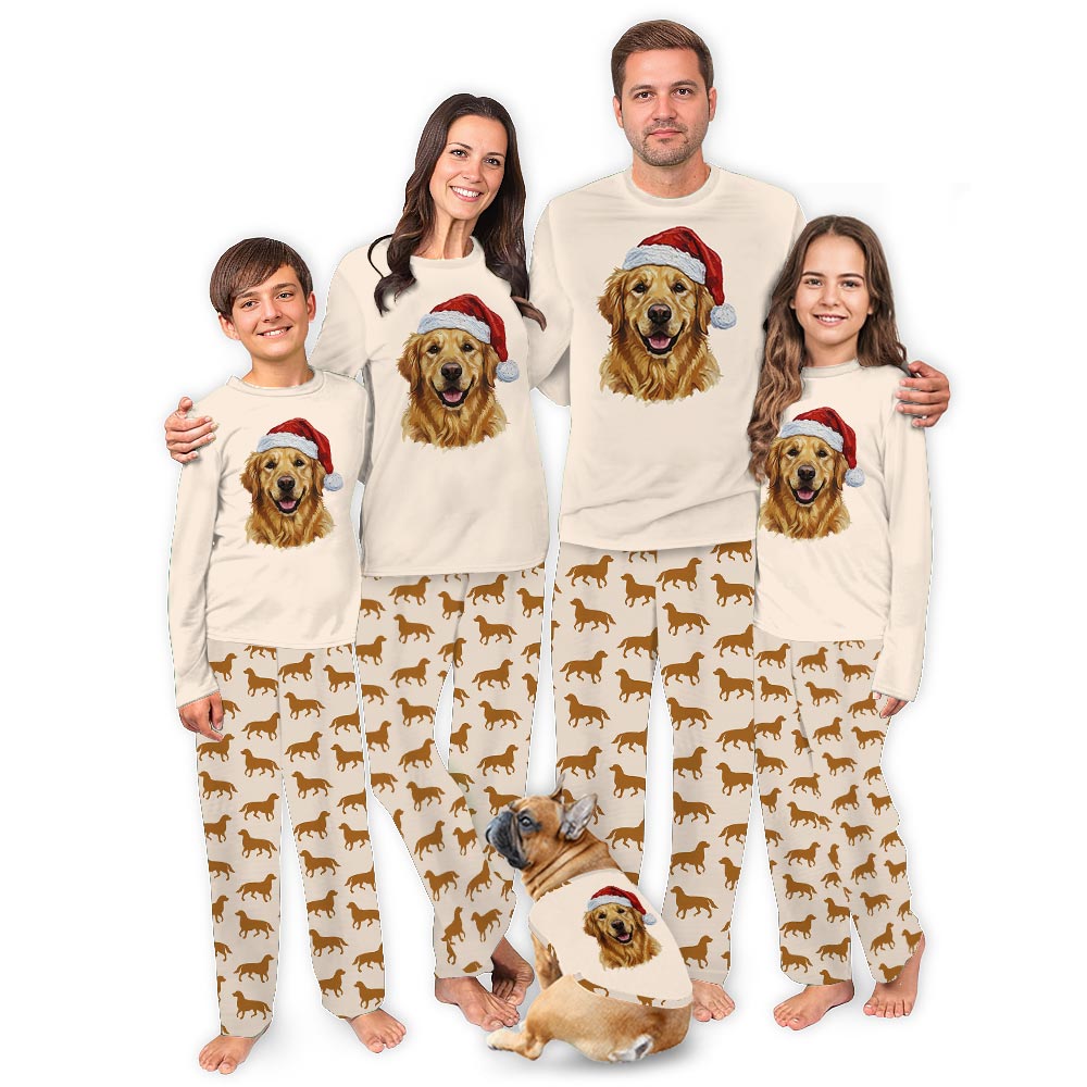Adorable Golden Retriever Christmas Pajamas For Dogs And Family Adorable Golden Retriever Christmas Pajamas For Dogs And Family
