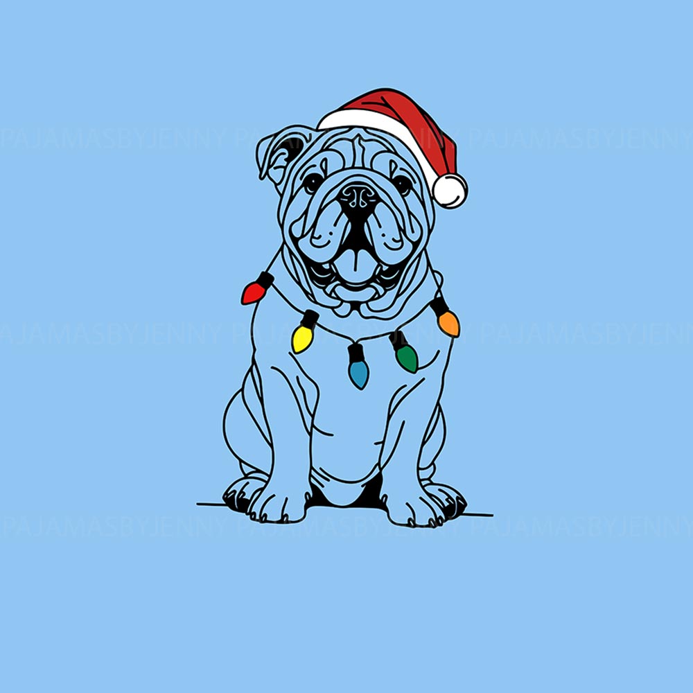 Cute English Bulldog Family Long Sleeve Christmas Pajamas