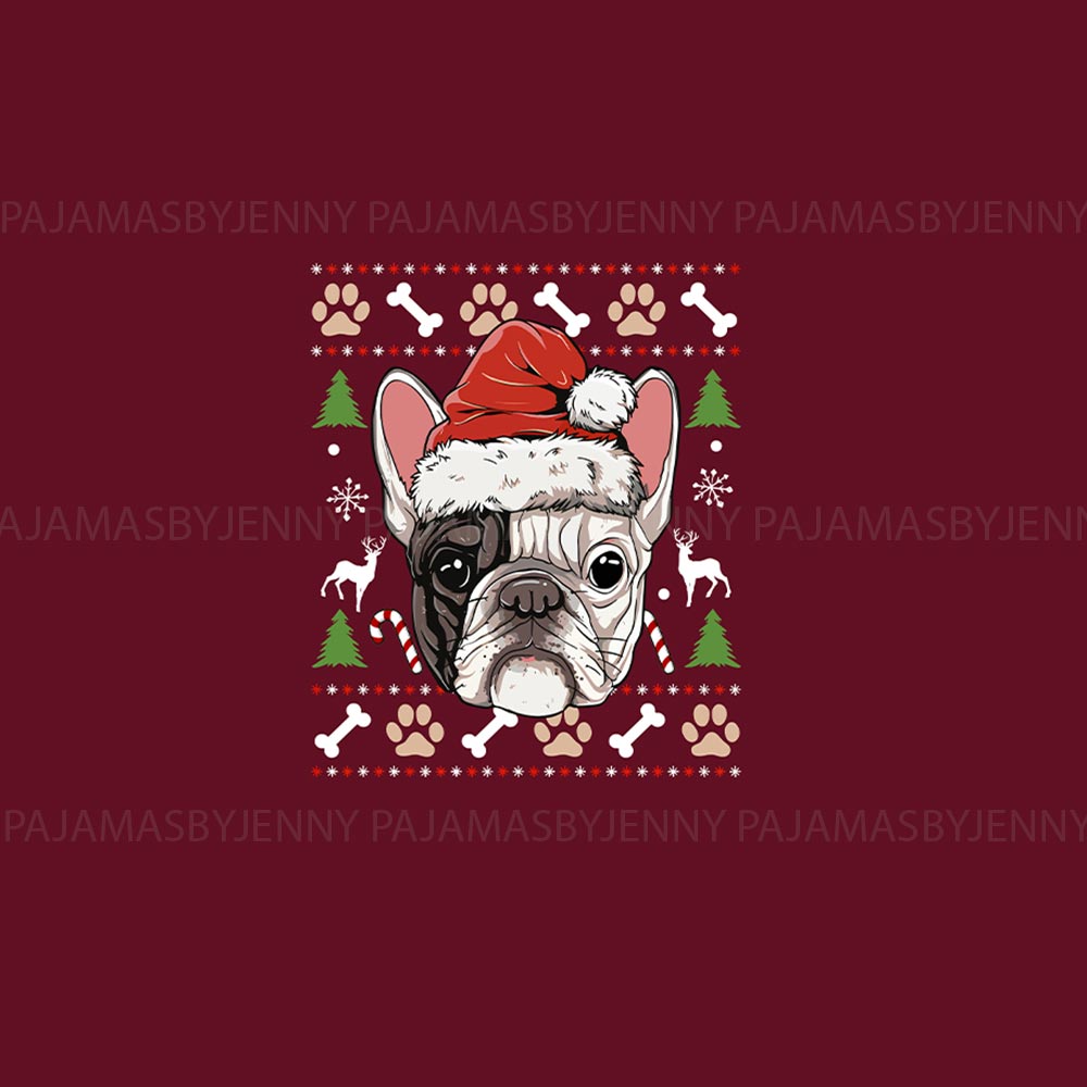 Soft French Bulldog with Ugly Pattern Family Christmas Pajamas