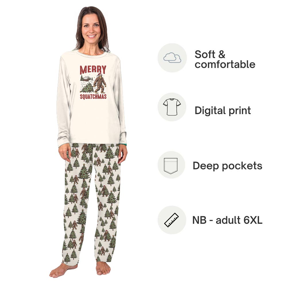 Merry Squatchmas Bigfoot Funny Matching Christmas Pajamas Merry Squatchmas Bigfoot Funny Matching Christmas Pajamas