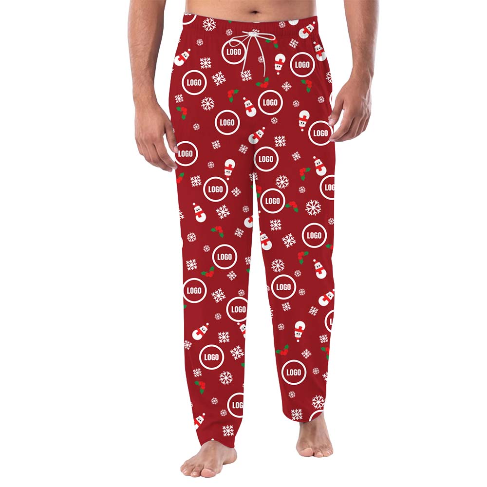 Customizable Logo Snowflake Christmas Pants With Instant Preview Customizable Logo Snowflake Christmas Pants With Instant Preview