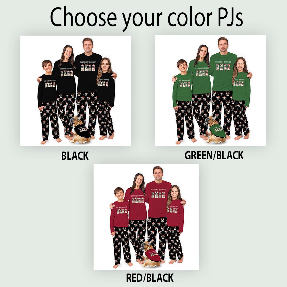 Fun Troublemakers French Bulldog Plus Size Matching Family Pajamas