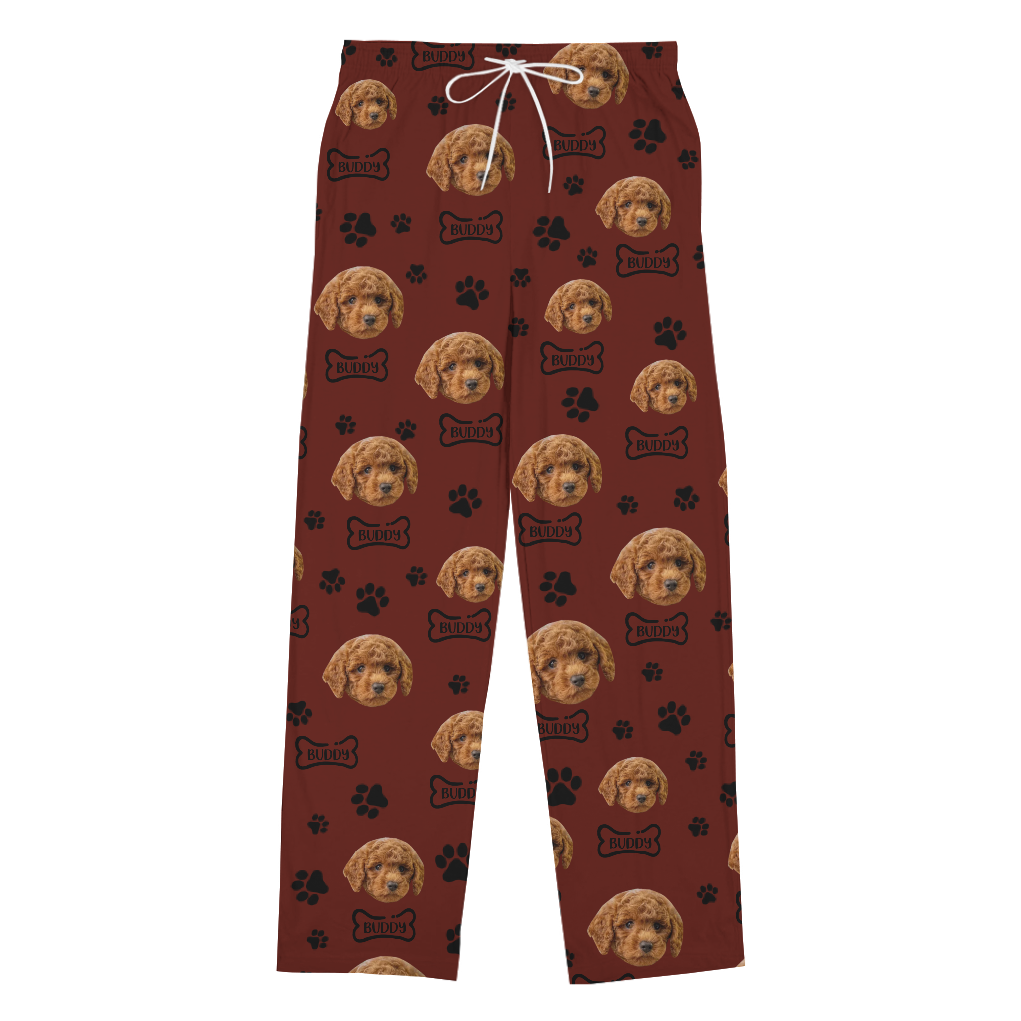 Custom Face and Name with Cute Dogs Matching Family Pajama Pants
