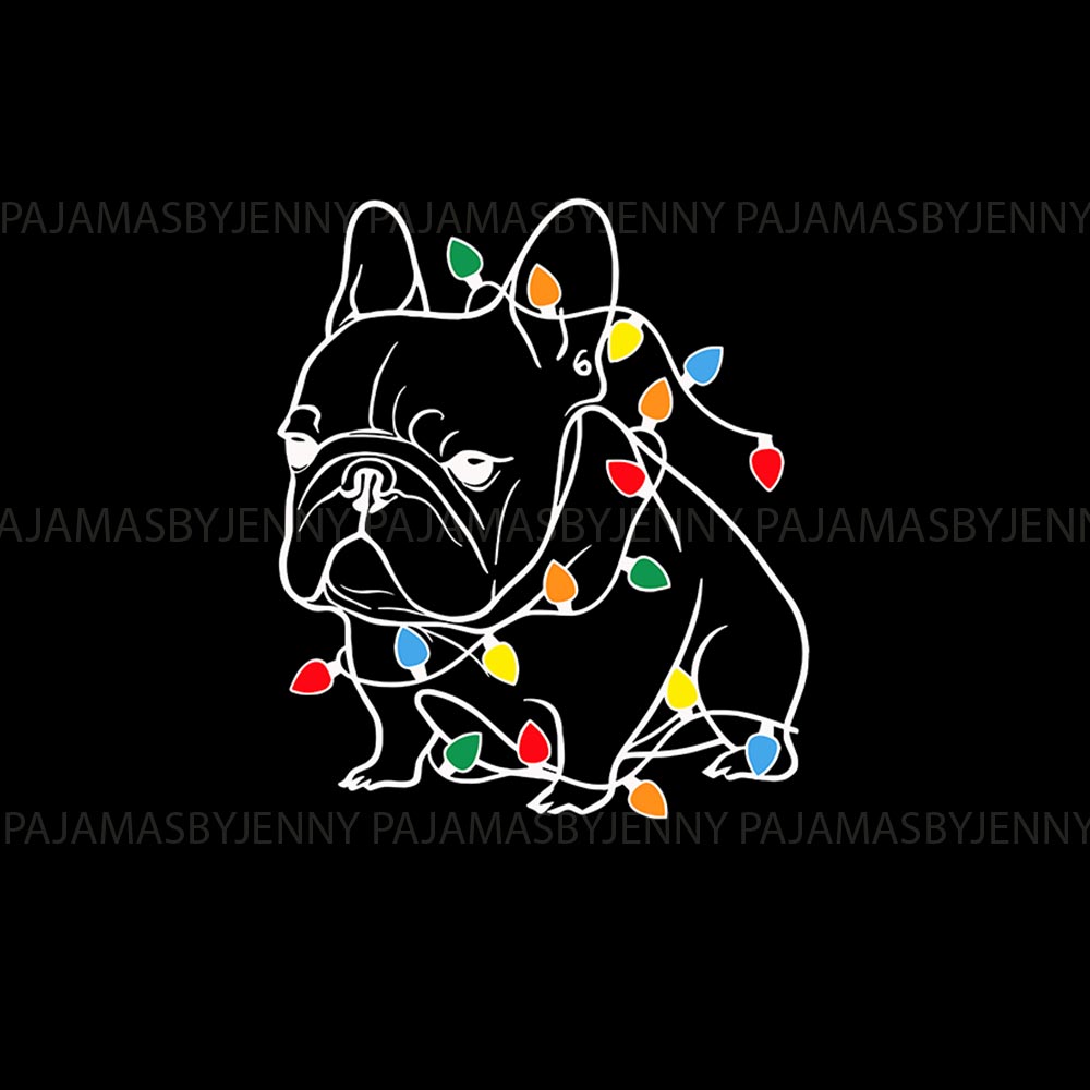 French Bulldog And Christmas Light Matching Family Jammies French Bulldog And Christmas Light Matching Family Jammies
