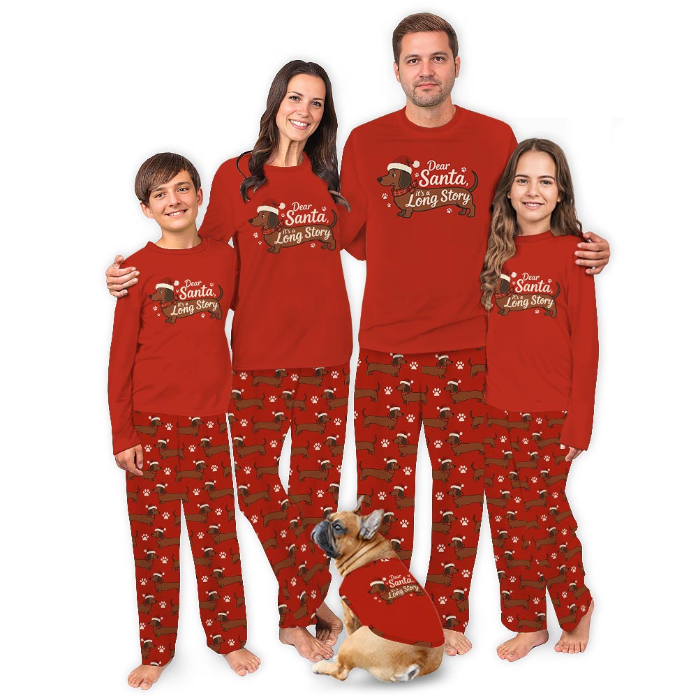 Dear Santa It A Long Story Dachshund Christmas Pajamas