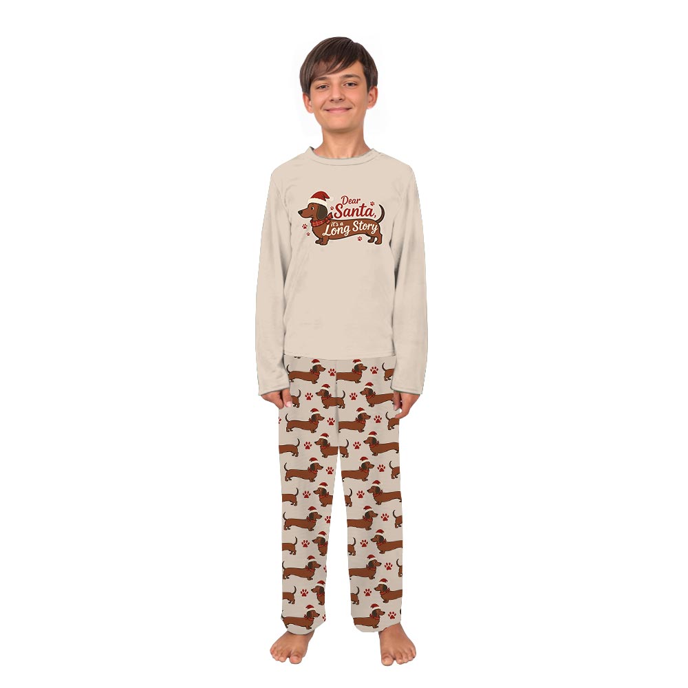 Dear Santa It A Long Story Dachshund Christmas Pajamas