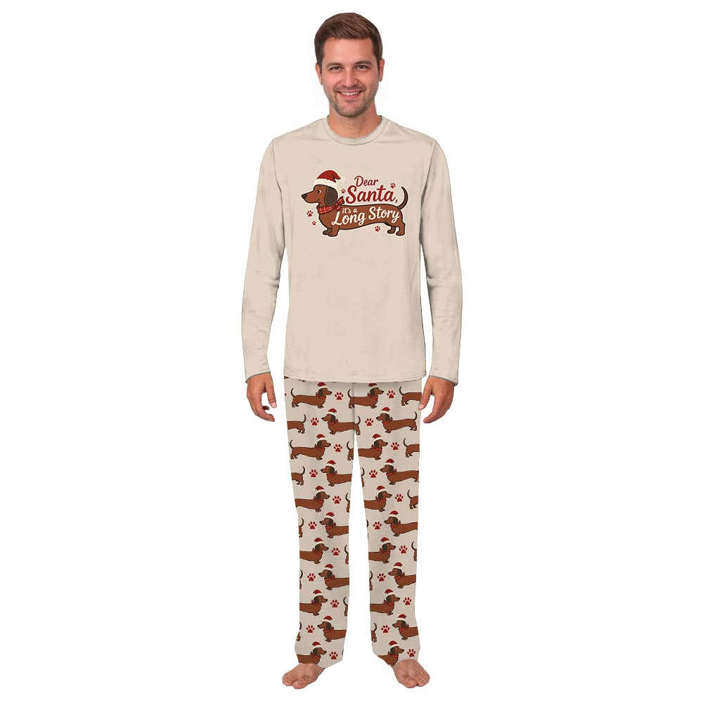 Dear Santa It A Long Story Dachshund Christmas Pajamas