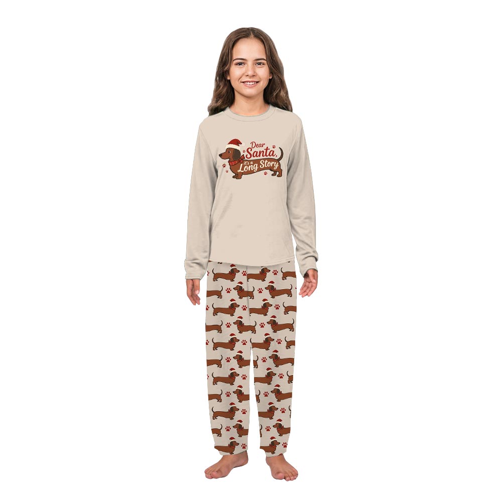 Dear Santa It A Long Story Dachshund Christmas Pajamas