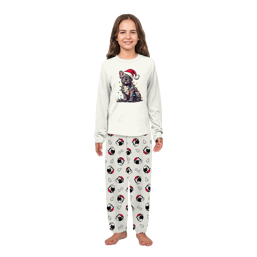Cute French Bulldog Soft Matching Christmas Pajamas Cute French Bulldog Soft Matching Christmas Pajamas