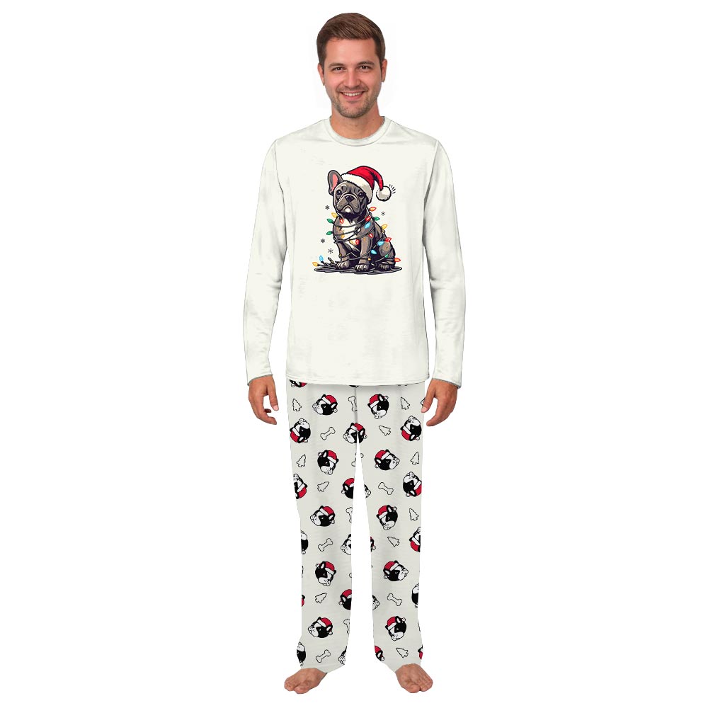 Cute French Bulldog Soft Matching Christmas Pajamas Cute French Bulldog Soft Matching Christmas Pajamas