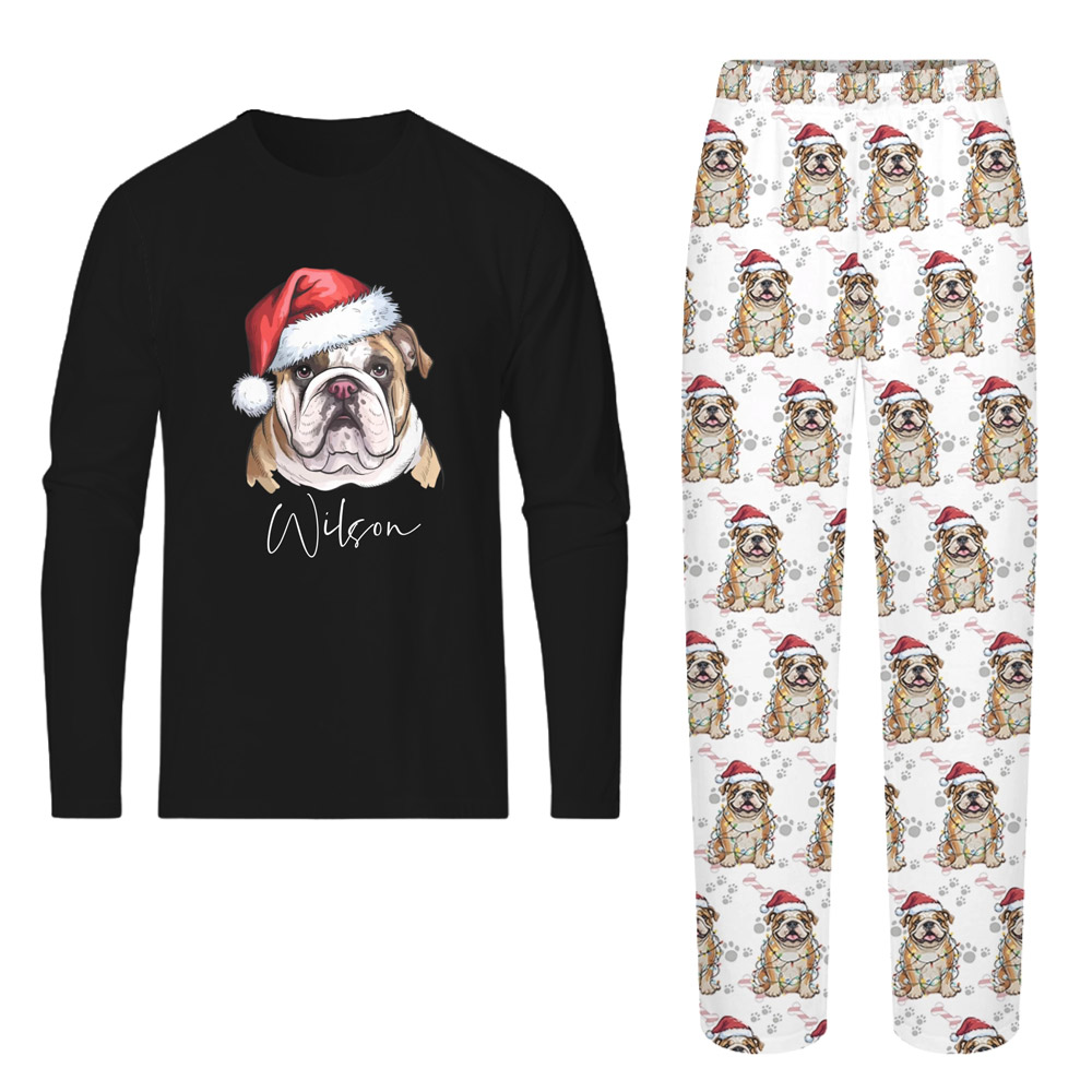 Personalized English Bulldog Matching Christmas PJs For Family And Dog Personalized English Bulldog Matching Christmas PJs For Family And Dog
