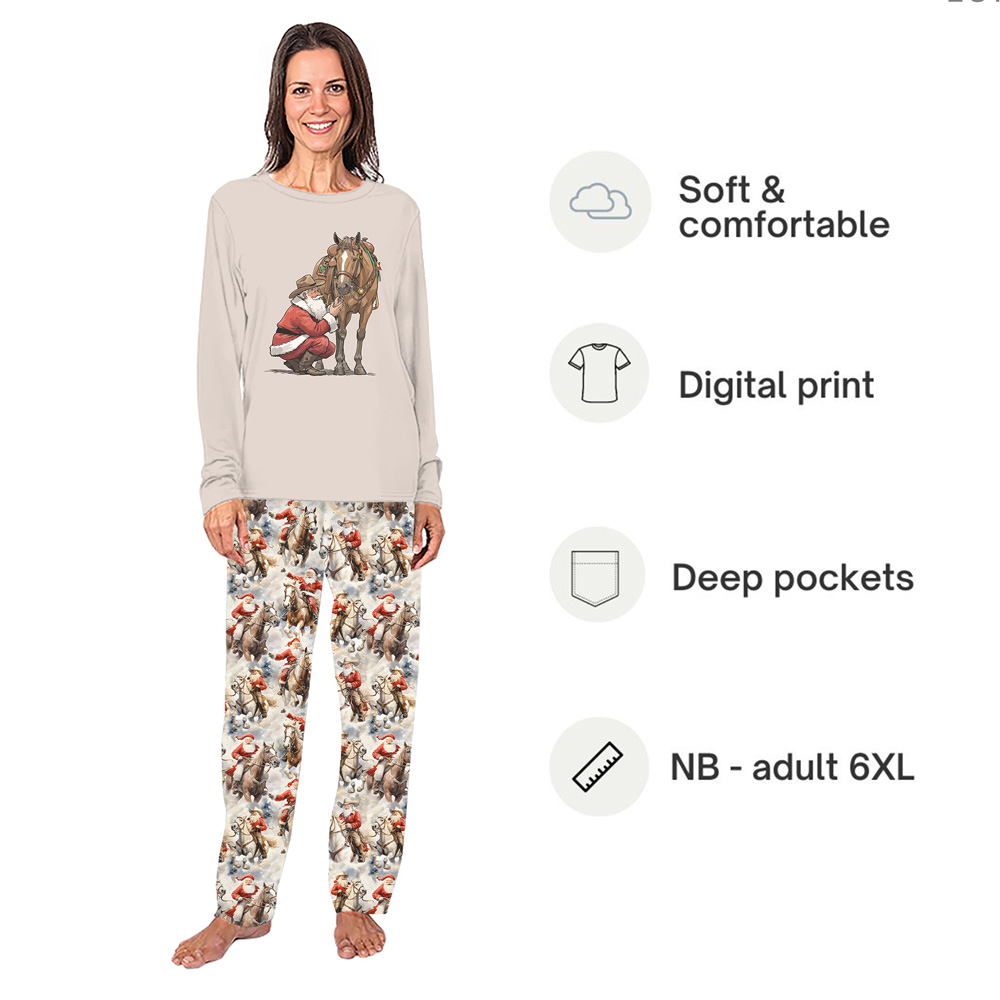 Western Santa Cowboy And Horse Family Pj Christmas Set