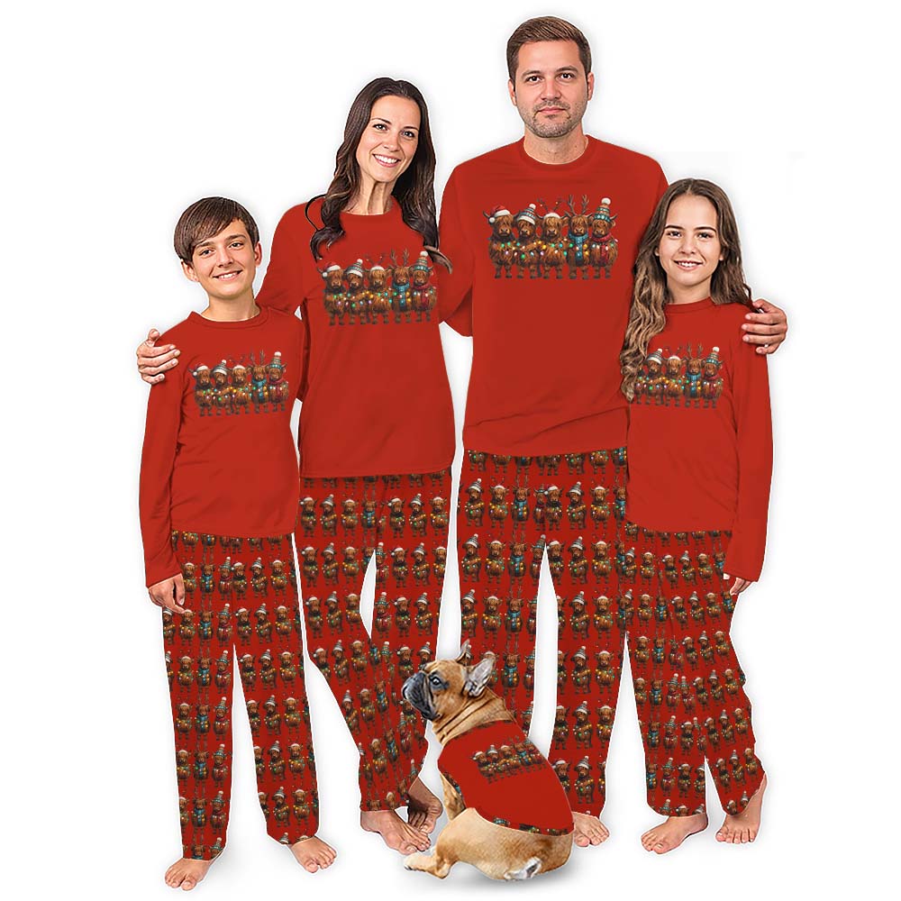 Highland Cow Pyjamas Adults With Plus Size And Pockets Highland Cow Pyjamas Adults With Plus Size And Pockets