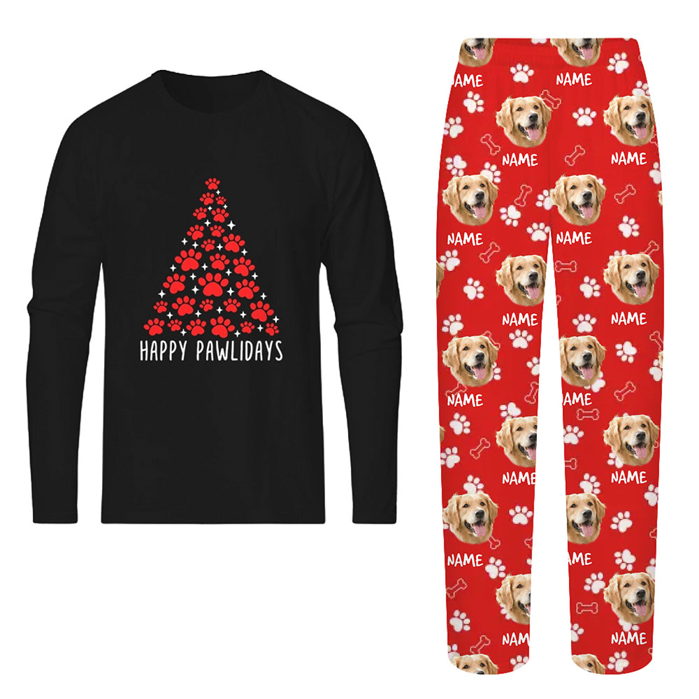 Customizable Pajamas With My Dogs Face On Them Christmas Edition Customizable Pajamas With My Dogs Face On Them Christmas Edition