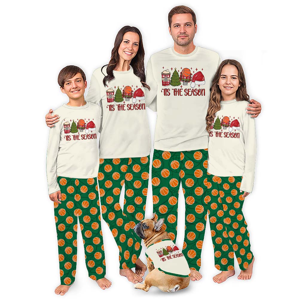 Plus Size Basketball Christmas Pajamas Saying Tis The Season