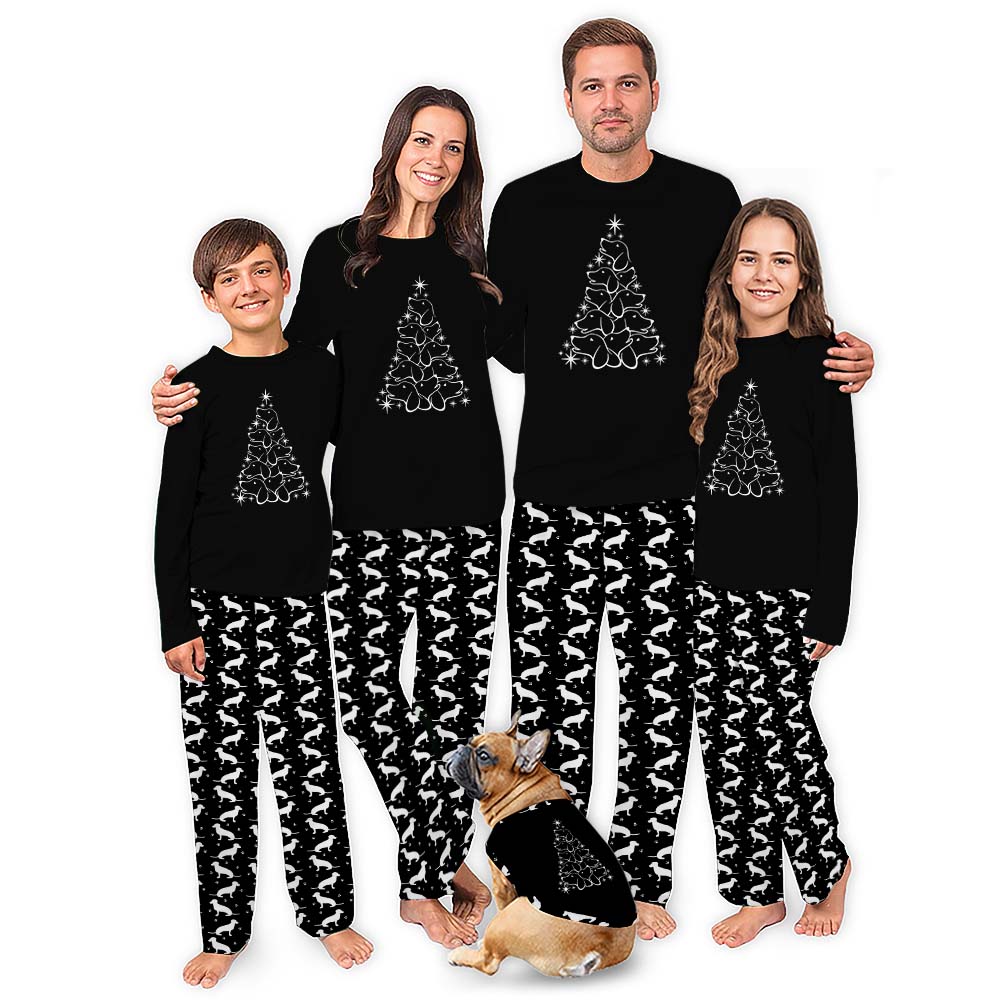 Basset Hound Christmas Tree Family Pajamas With Pockets Basset Hound Christmas Tree Family Pajamas With Pockets