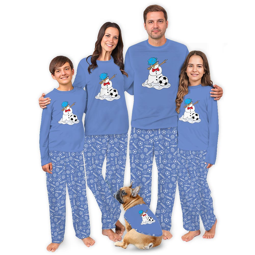 Funny Soccer Snowman Matching Pj Sets For Christmas