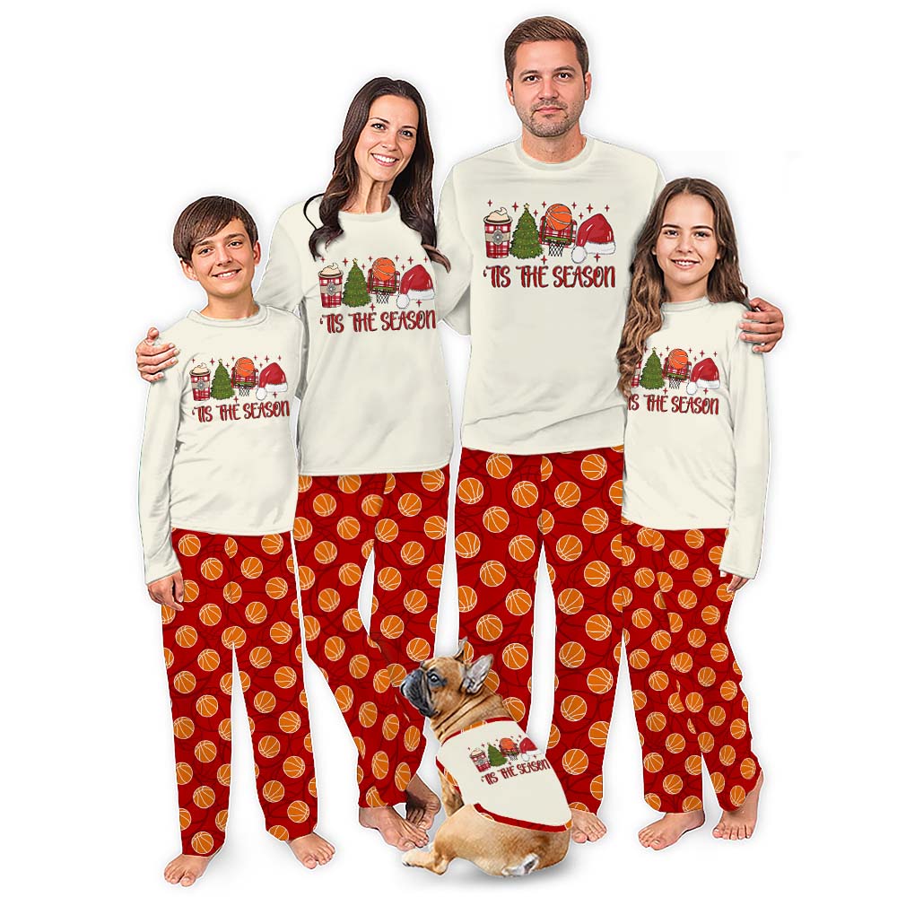 Plus Size Basketball Christmas Pajamas Saying Tis The Season