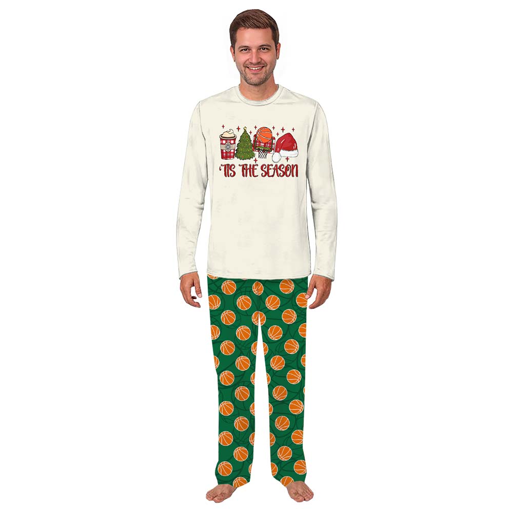 Plus Size Basketball Christmas Pajamas Saying Tis The Season