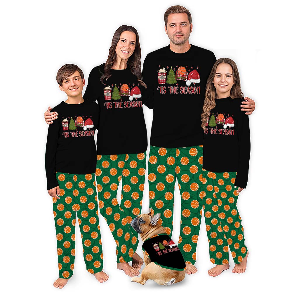 Plus Size Basketball Christmas Pajamas Saying Tis The Season