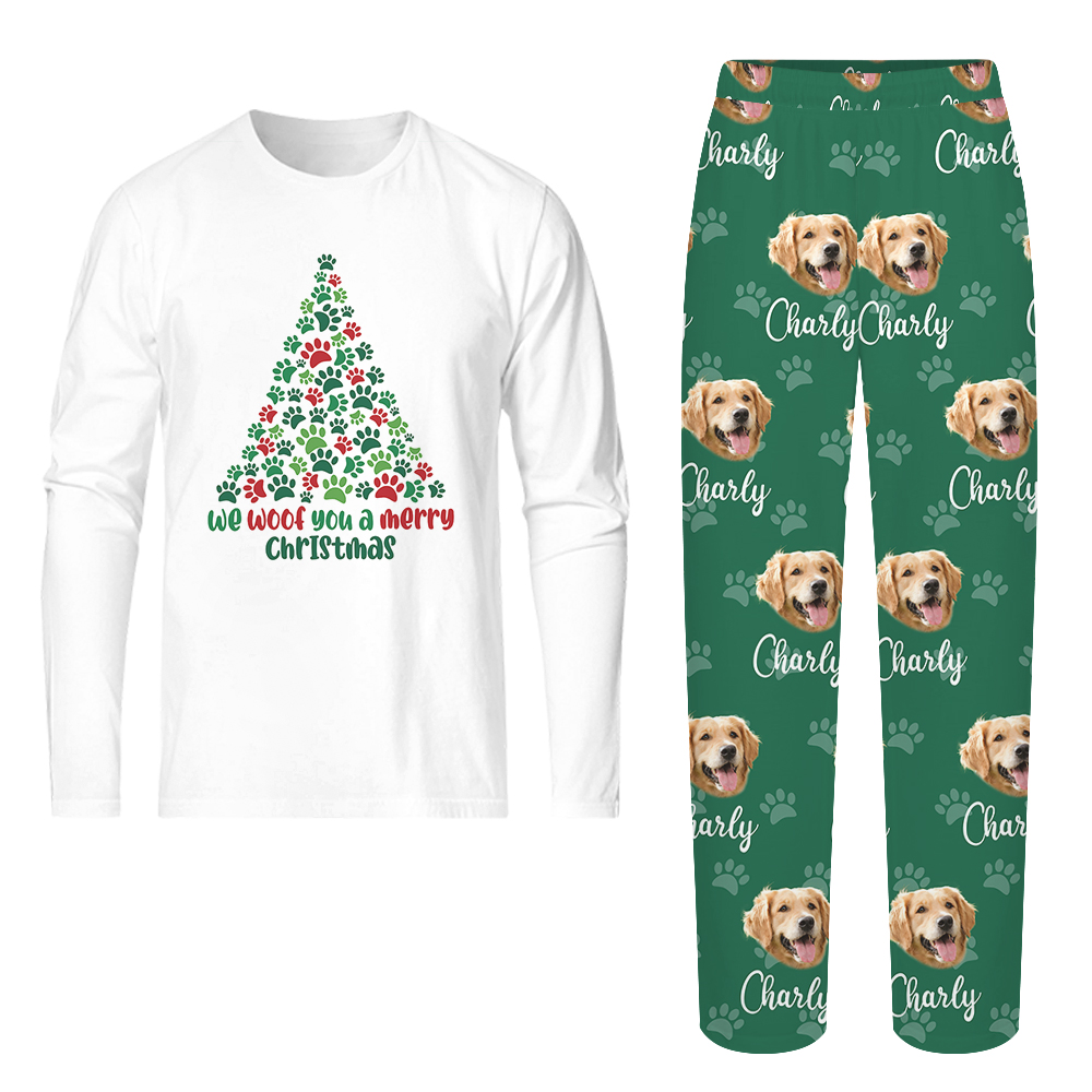 Custom Dog Photo Matching Pjs Family Christmas Custom Dog Photo Matching Pjs Family Christmas