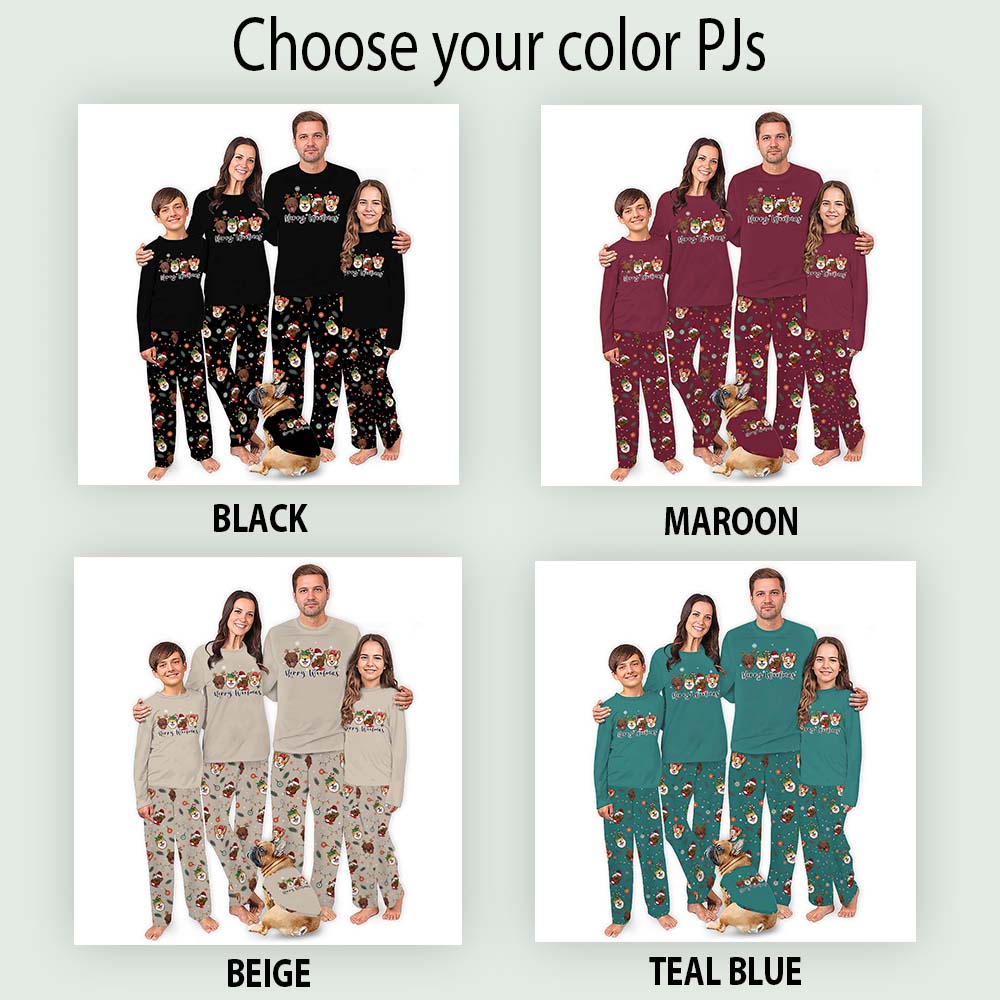 Merry Woofmas Dog Print Christmas Pajamas With Plus Size Merry Woofmas Dog Print Christmas Pajamas With Plus Size