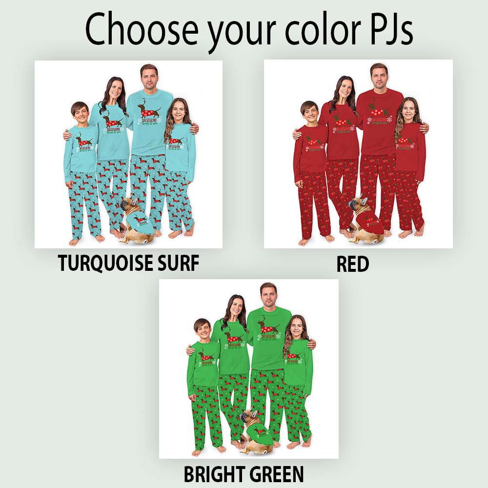 Christmas Dachshund Print Pajamas For Adults With Pockets Christmas Dachshund Print Pajamas For Adults With Pockets