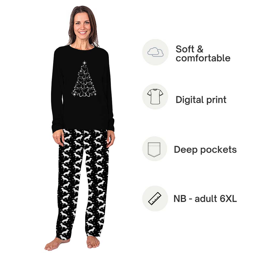 Basset Hound Christmas Tree Family Pajamas With Pockets Basset Hound Christmas Tree Family Pajamas With Pockets