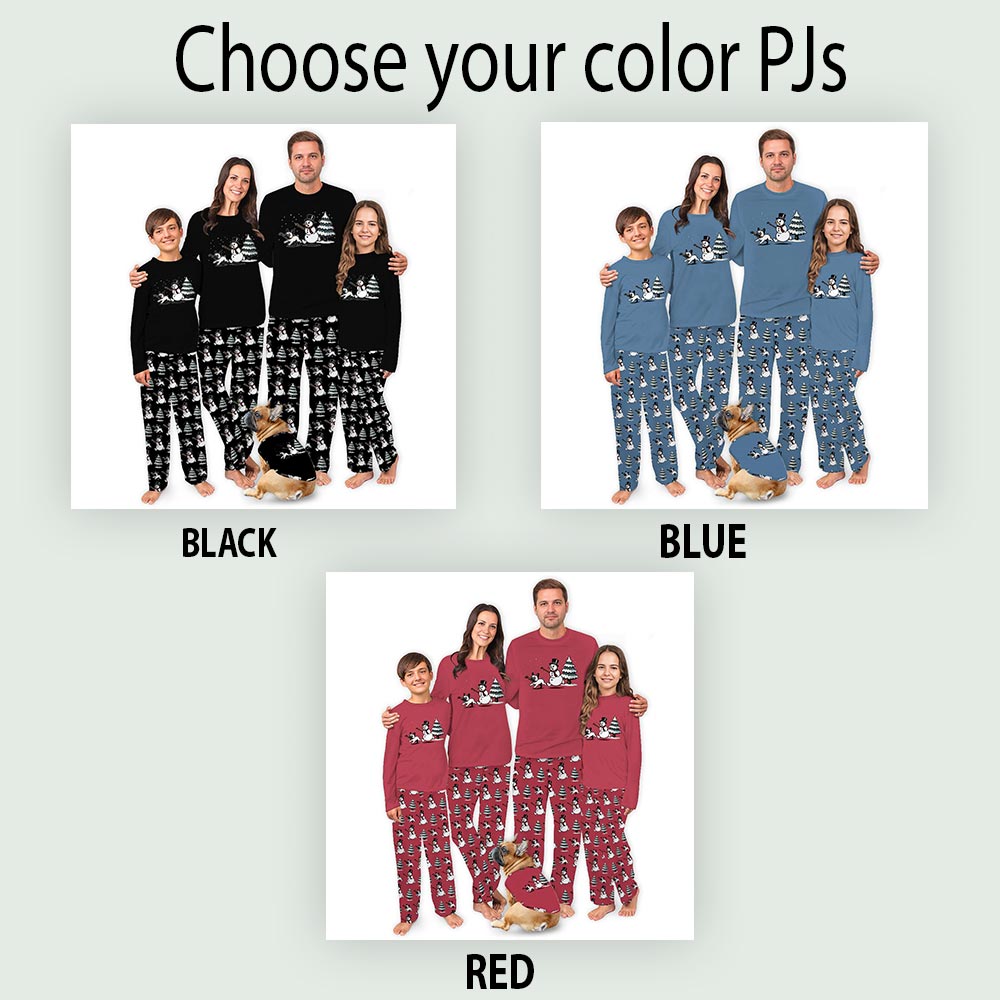 Funny Snowman And Dog Matching Christmas Pj Sets Funny Snowman And Dog Matching Christmas Pj Sets