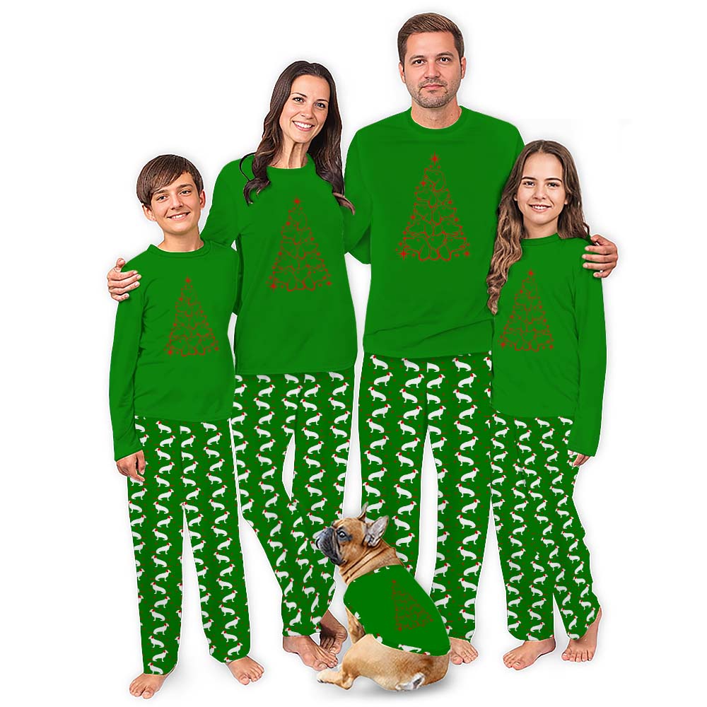 Basset Hound Christmas Tree Family Pajamas With Pockets Basset Hound Christmas Tree Family Pajamas With Pockets