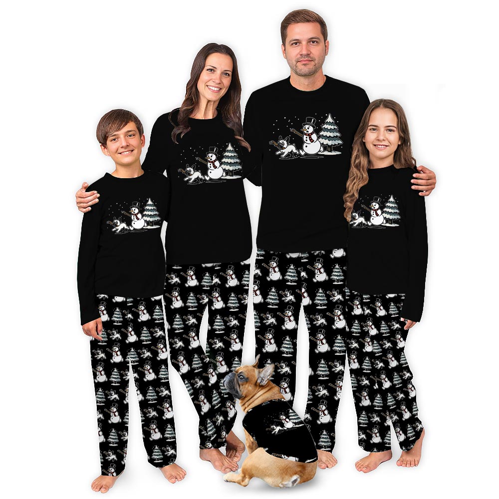 Funny Snowman And Dog Matching Christmas Pj Sets Funny Snowman And Dog Matching Christmas Pj Sets