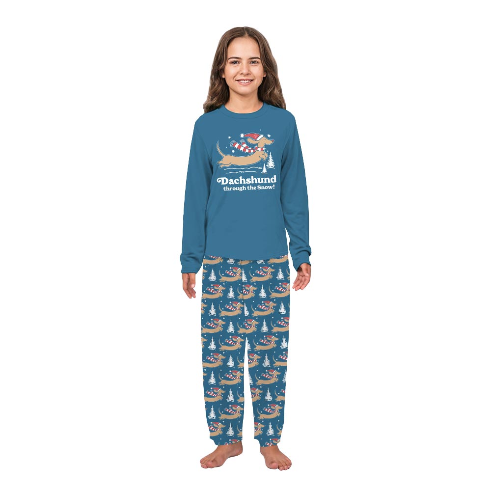 Matching christmas pajamas With Dachshund Through The Snow Matching christmas pajamas With Dachshund Through The Snow