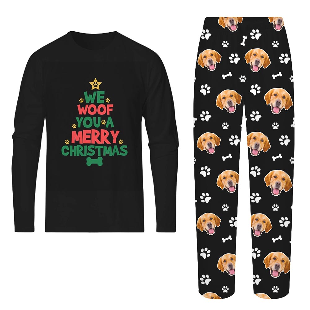 Wolf a Merry Christmas Face Personalized Family Christmas Pajamas