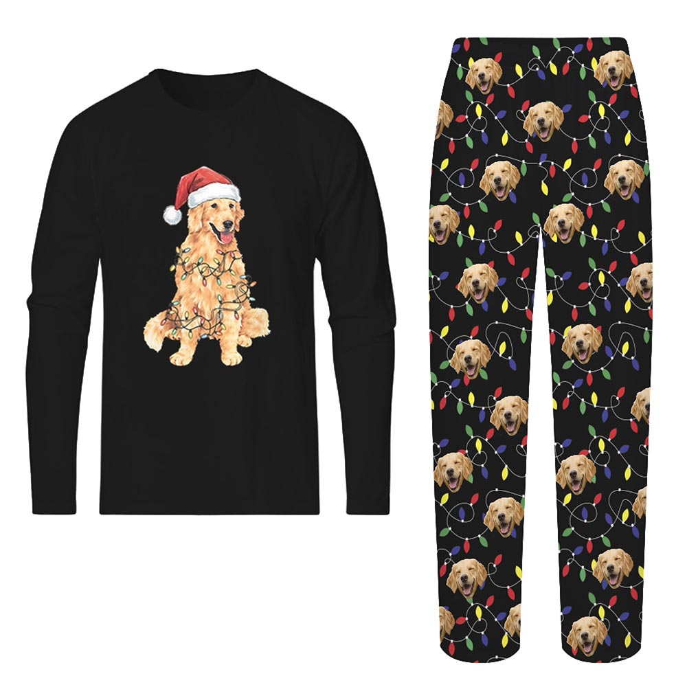 Black Golden Retriever Face Personalized Christmas Pajamas Black Golden Retriever Face Personalized Christmas Pajamas