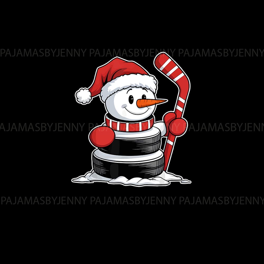Funny Hockey Snowman Plus Size Family Christmas Pajamas