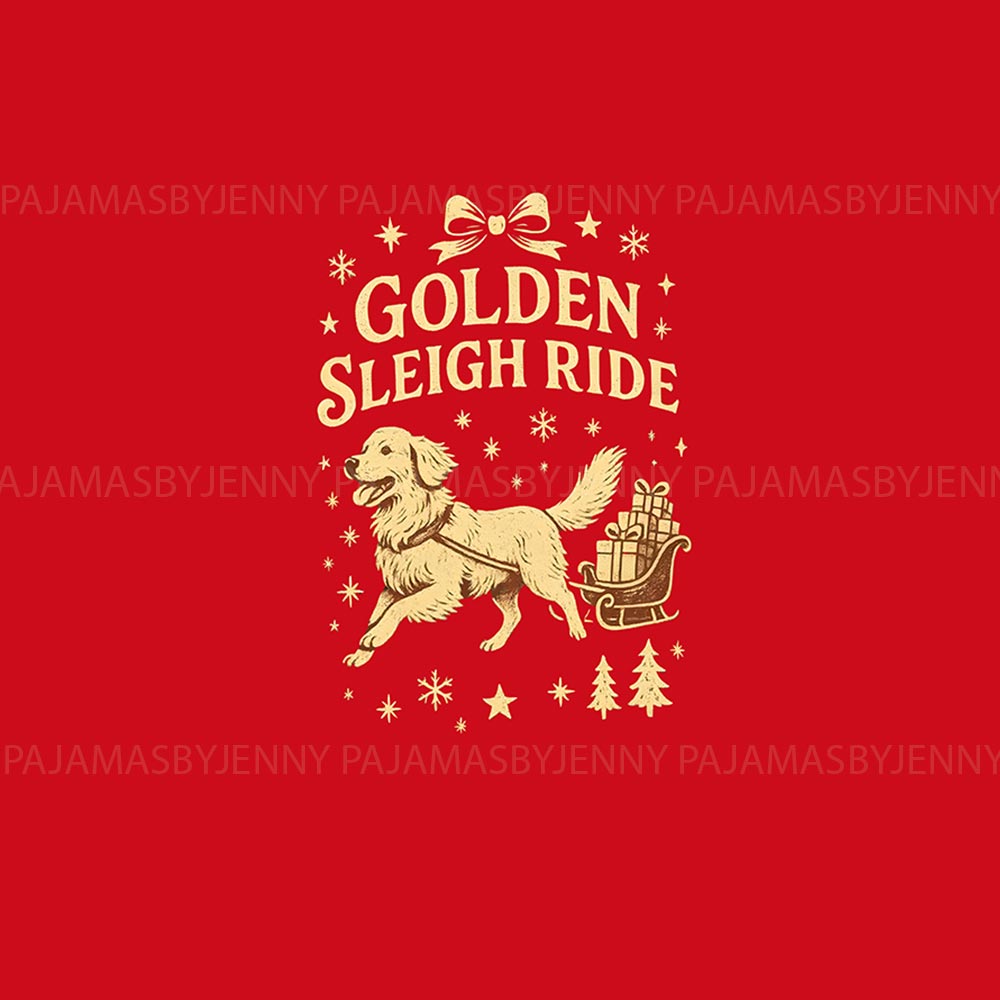 Golden Retriever Matching Dog And Owner Pajamas Christmas