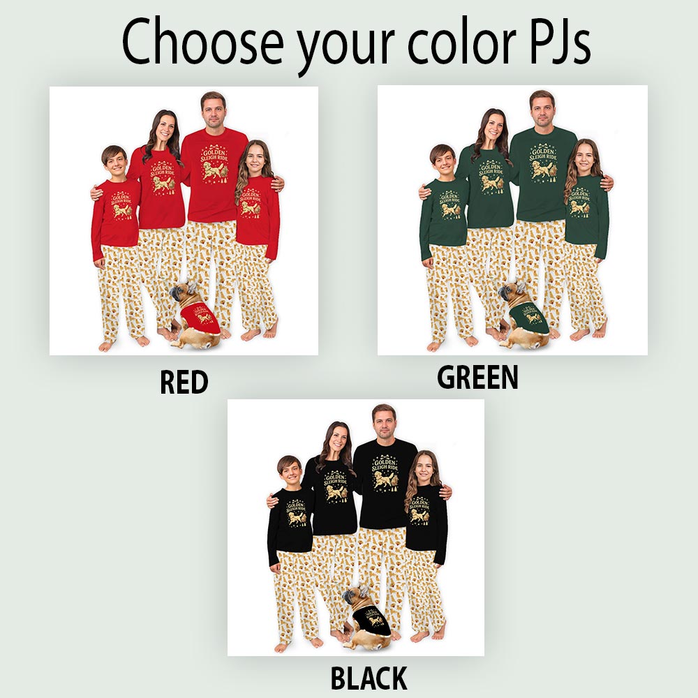 Golden Retriever Matching Dog And Owner Pajamas Christmas