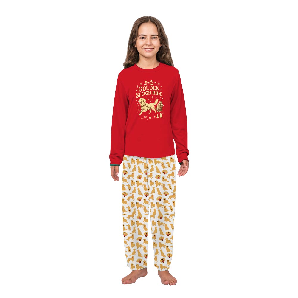 Golden Retriever Matching Dog And Owner Pajamas Christmas