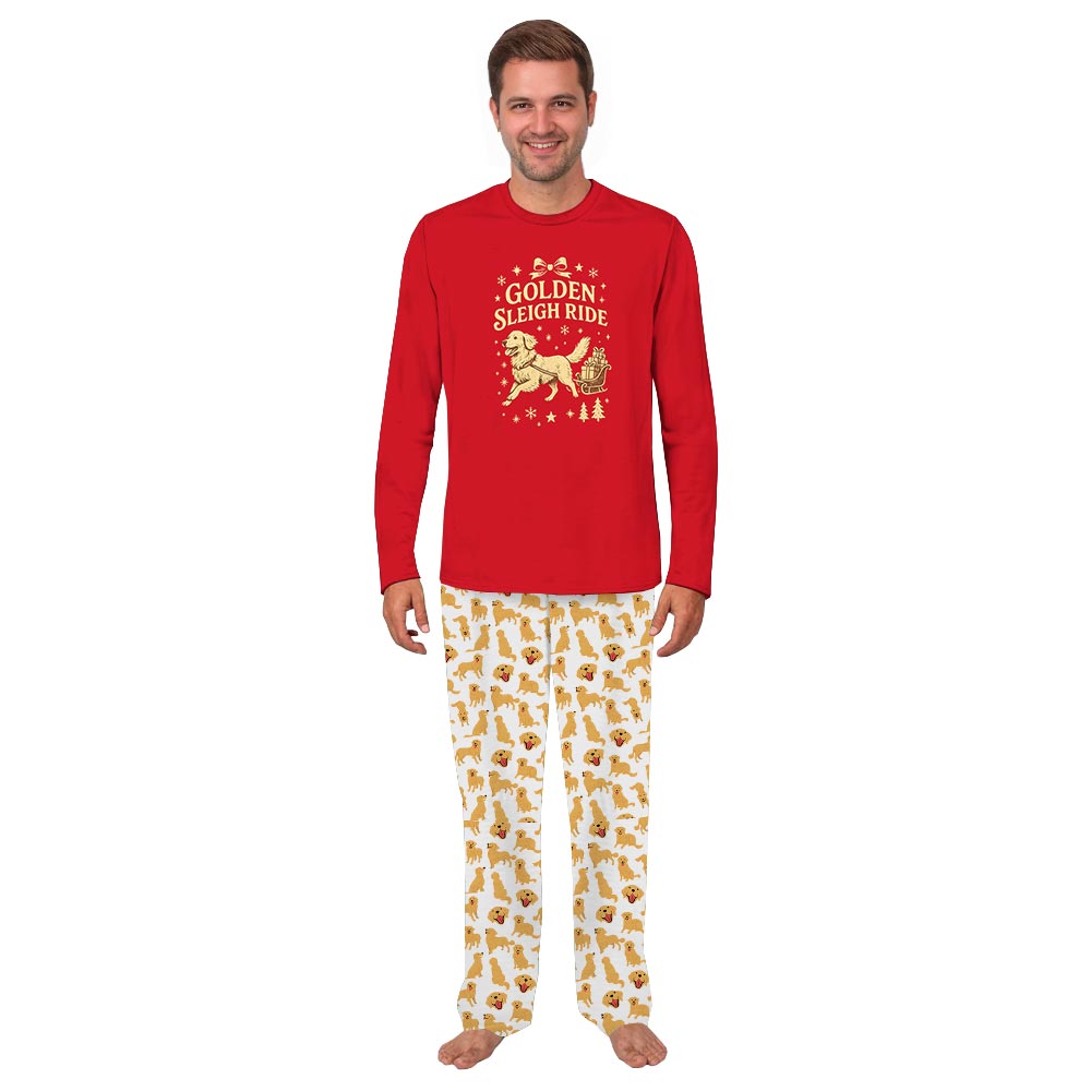 Golden Retriever Matching Dog And Owner Pajamas Christmas