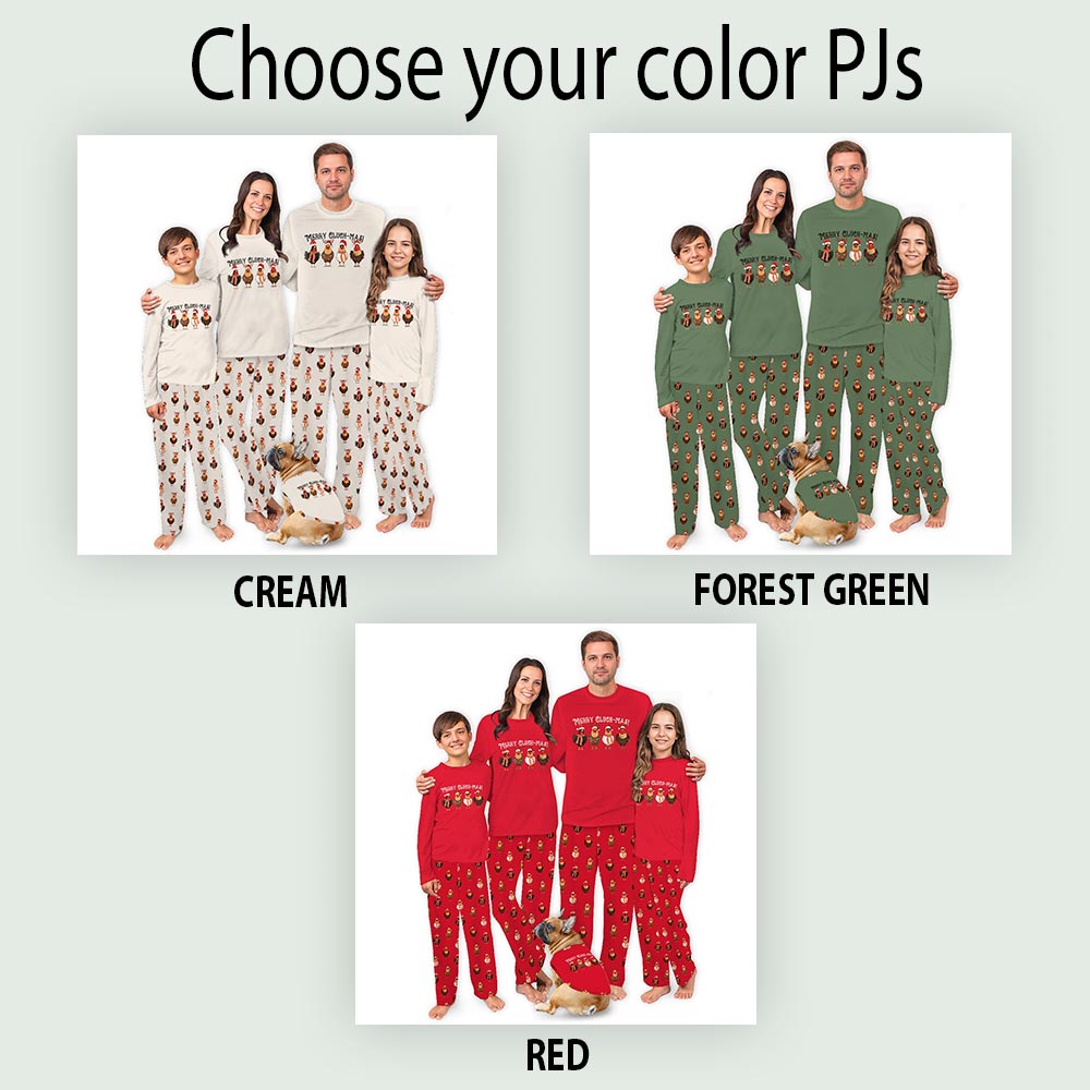 Merry Cluck Mas Christmas Chicken Dog Pajamas Matching Family